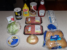 Cheeseburger ingredients