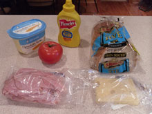 Ham and Cheese sandwich ingredients