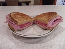 G.H.O.S.T. ham and cheese sandwich