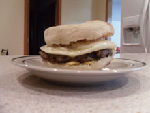 Sausage muffin with egg