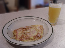 Ham and cheese omelette