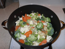 Vegetables in a pot